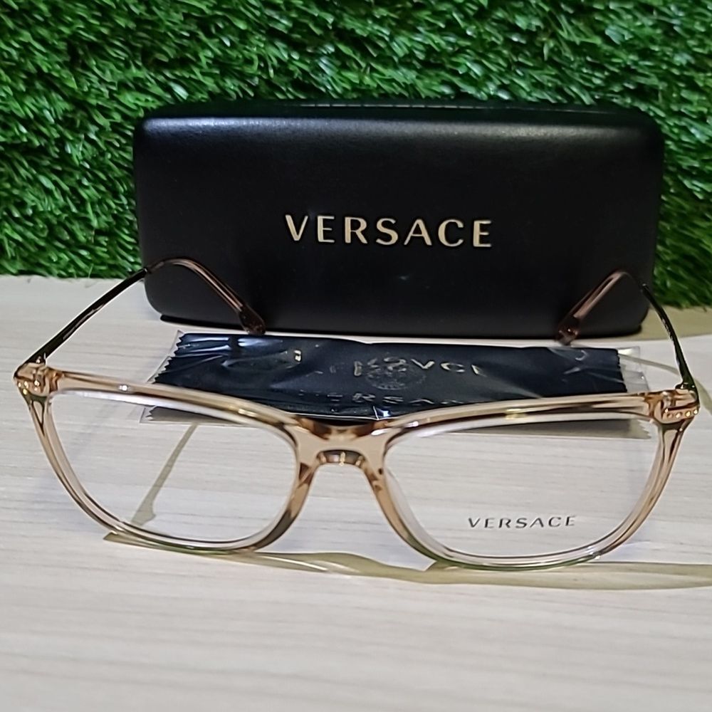 Versace Eyeglasses VE 3274 B 5215 Transparent Brown NEW